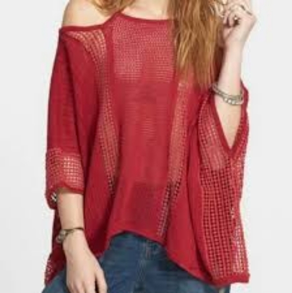 Free People Echo Open Stitch Knit Top Size Small - Picture 1 of 10